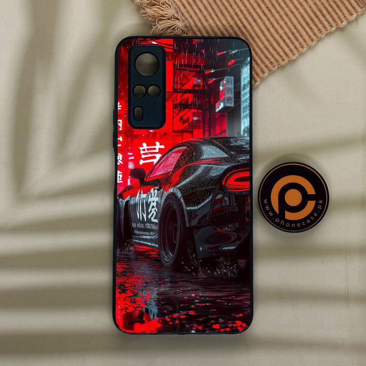 Vivo Y53s 4G - Tokyo Dark Night Racing Car - Premium Metal Printed Soft Bumper Shock Proof Case