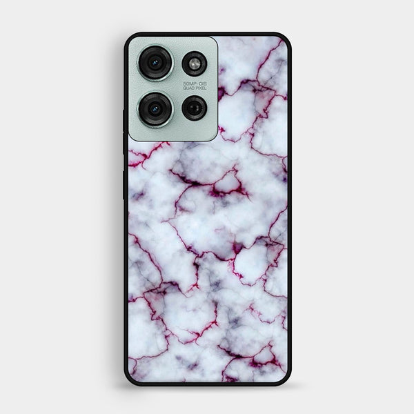 Motorola Moto G75 - White Design 1 - Premium Metal Printed Soft Bumper Shock Proof Case