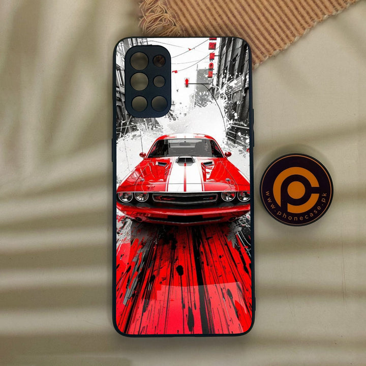 OnePlus 9R - Red Muscle Car Thrill - Premium Metal Printed Soft Bumper Shock Proof Case