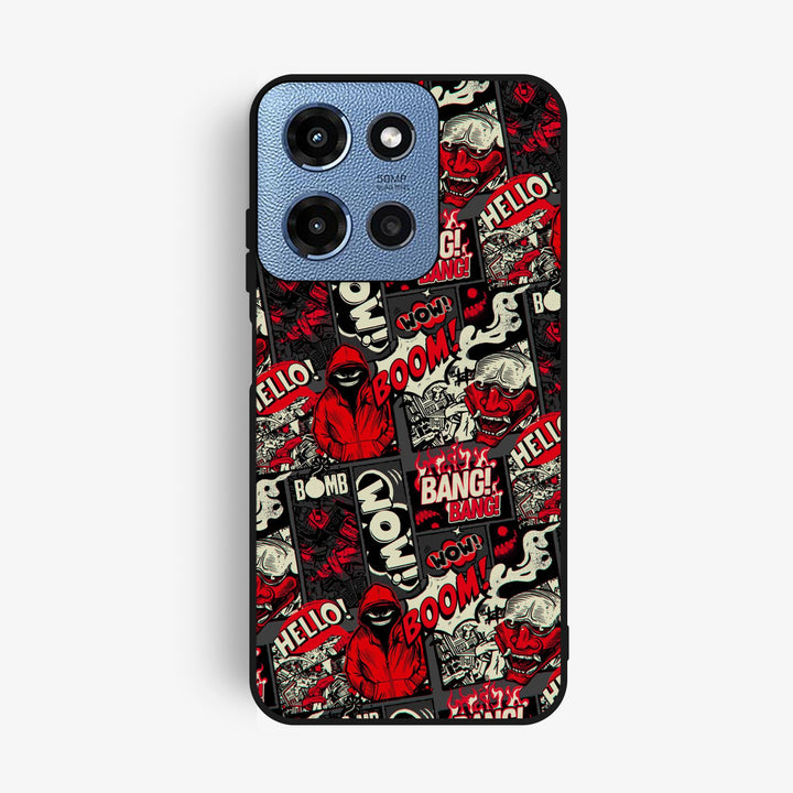 Motorola G Power 2025 - Boom Red - Premium Metal Printed Soft Bumper Shock Proof Case