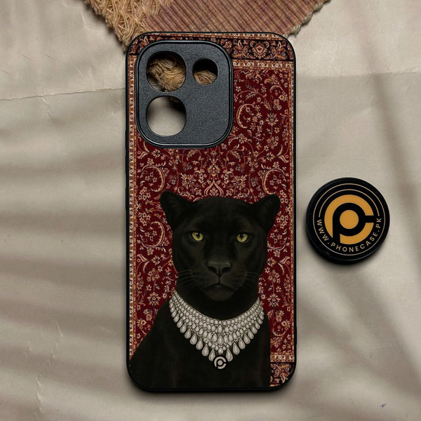 Vivo V80 Lite 5g - Black Panther - Premium Metal Printed Soft Bumper Shock Proof Case