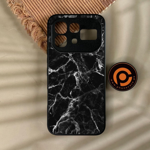 Infinix Note 60 - Black Marble Design 4 - Premium Metal Printed Soft Bumper Shock Proof Case