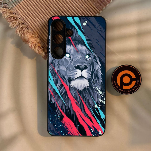 Galaxy S25 Plus - Abstract Animated Lion - Premium Metal Printed Soft Bumper Shock Proof Case