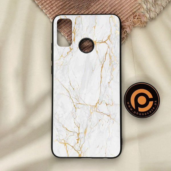 Honor 9X Lite - White Design 8 - Premium Metal Printed Soft Bumper Shock Proof Case