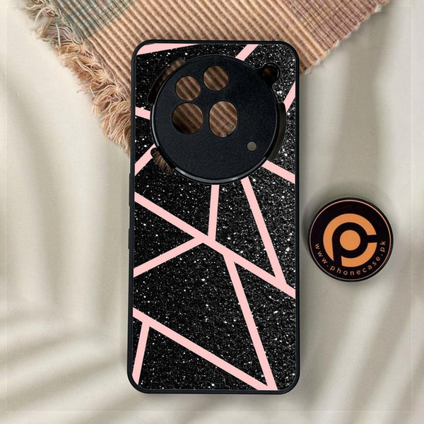Nothing Phone 3a Pro - Black Sparkle Glitter With Rosegold - Premium Metal Printed Soft Bumper Shock Proof Case
