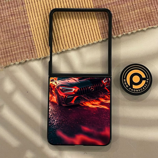 Samsung Galaxy Z Flip 8 - Racing Design 3 - Premium Metal Printed Soft Bumper Shock Proof Case