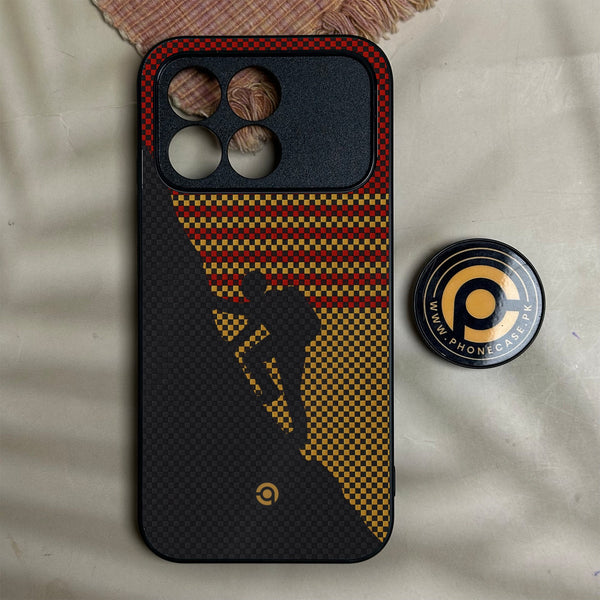 Xiaomi Redmi K90 - Classic Weave Design 2 - Premium Metal Printed Soft Bumper Shock Proof Case