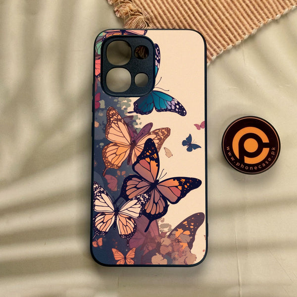 Oppo A6 Pro - Butterflies Design 6 - Premium Metal Printed Soft Bumper Shock Proof Case