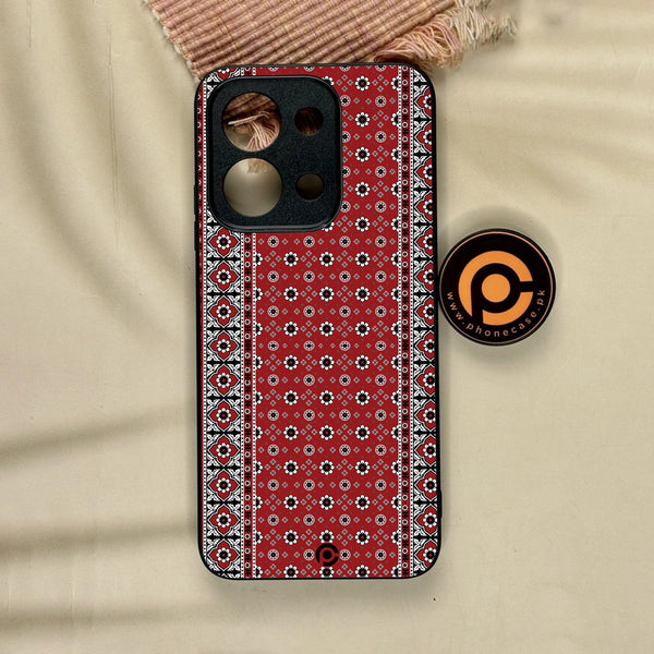 Xiaomi Redmi 15C - Ajrak Design 12 - Premium Metal Printed Soft Bumper Shock Proof Case