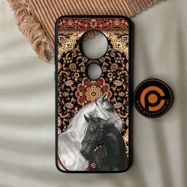 Motorola Moto G7 Plus - Horse Heritage - Premium Metal Printed Soft Bumper Shock Proof Case
