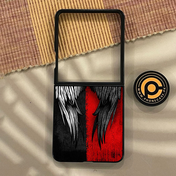 Samsung Galaxy Z Flip 8 - Angel 2.0 Design 10 - Premium Metal Printed Soft Bumper Shock Proof Case