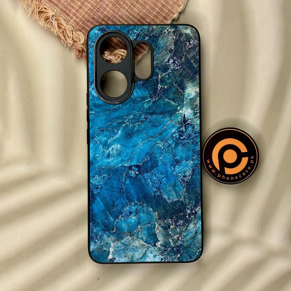 Vivo V60 - Blue Marble Design 10 - Premium Metal Printed Soft Bumper Shock Proof Case