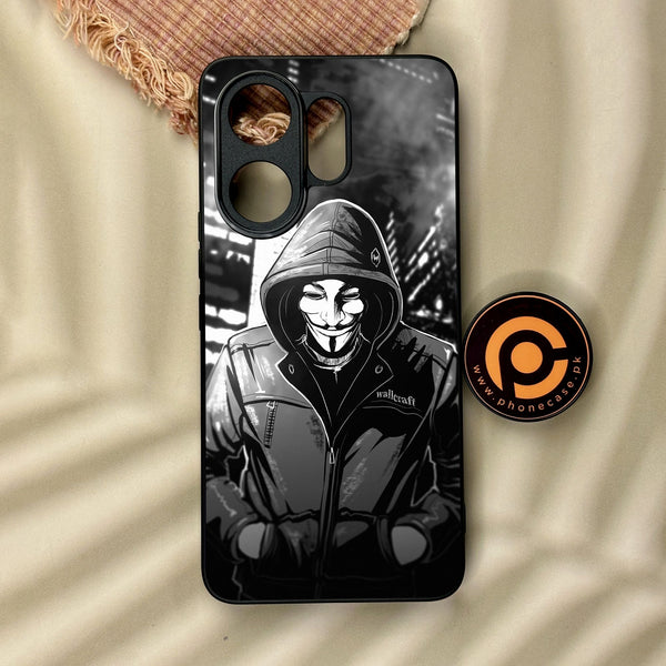 Vivo V60 - Anonymous 2.0 Design 1 - Premium Metal Printed Soft Bumper Shock Proof Case