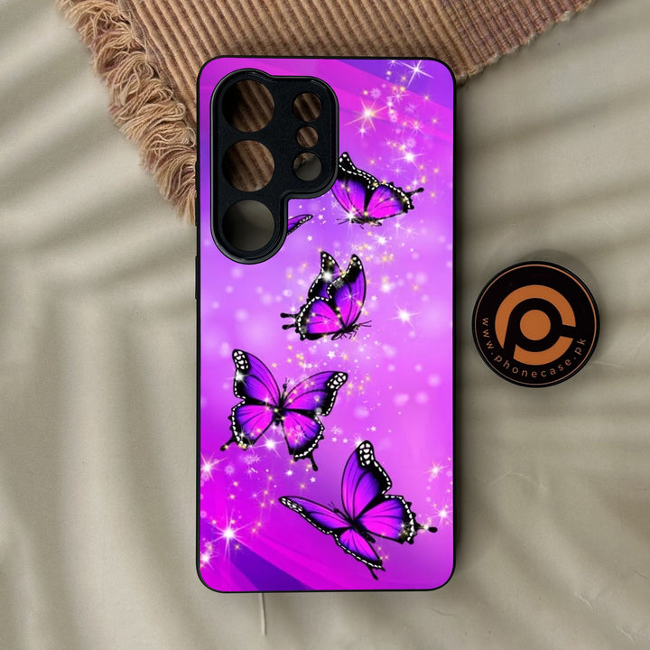 Samsung Galaxy S26 Ultra - Butterflies Design 8 - Premium Metal Printed Soft Bumper Shock Proof Case