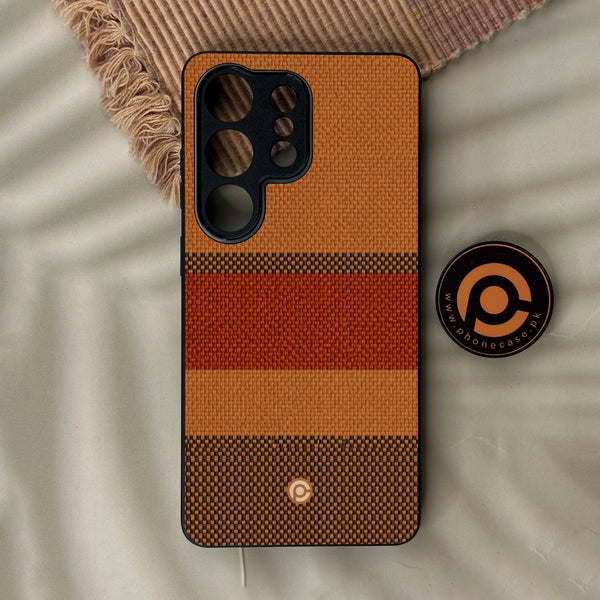 Samsung Galaxy S22 Ultra - Classic Weave Design 3 - Premium Metal Printed Soft Bumper Shock Proof Case