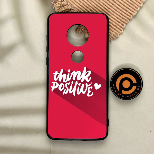 Motorola Moto G7 - Think Positive Design - Premium Metal Printed Soft Bumper Shock Proof Case
