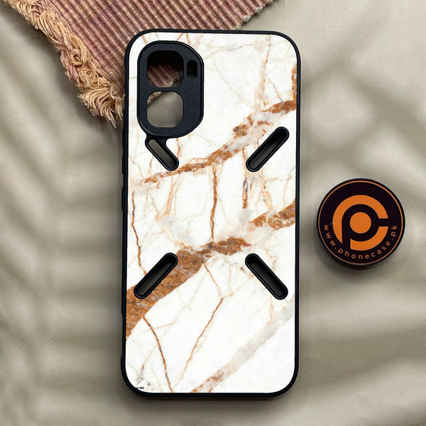 Infinix GT 50 Pro - White Design 4 - Premium Metal Printed Soft Bumper Shock Proof Case