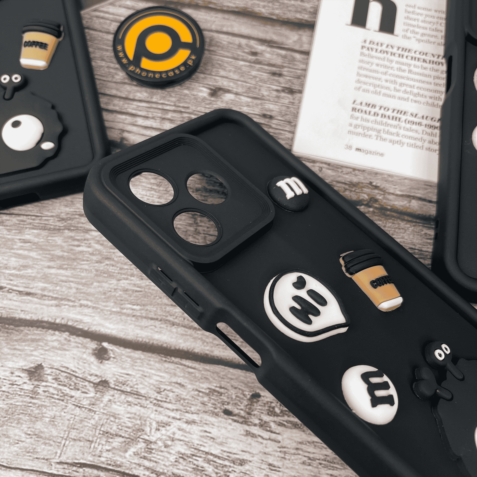 Realme Note 50 Cute 3D Briquette m&m icons Liquid silicon Case