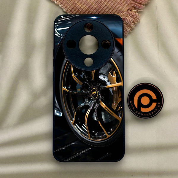 Honor x9d - Racing Car Red Blade Rim - Premium Metal Printed Soft Bumper Shock Proof Case