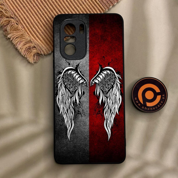 Xiaomi Redmi K40 - Angel Wings Design 2 - Premium Metal Printed Soft Bumper Shock Proof Case