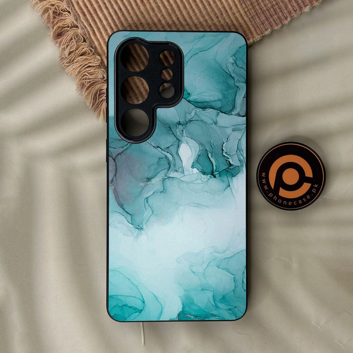 Samsung Galaxy S26 Ultra - Blue Marble Design 3 - Premium Metal Printed Soft Bumper Shock Proof Case