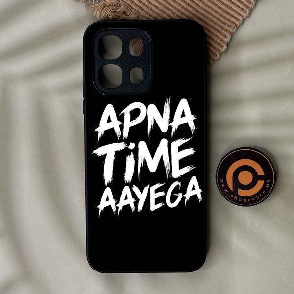 Oppo A6x - Apna Time Ayega - Premium Metal Printed Soft Bumper Shock Proof Case