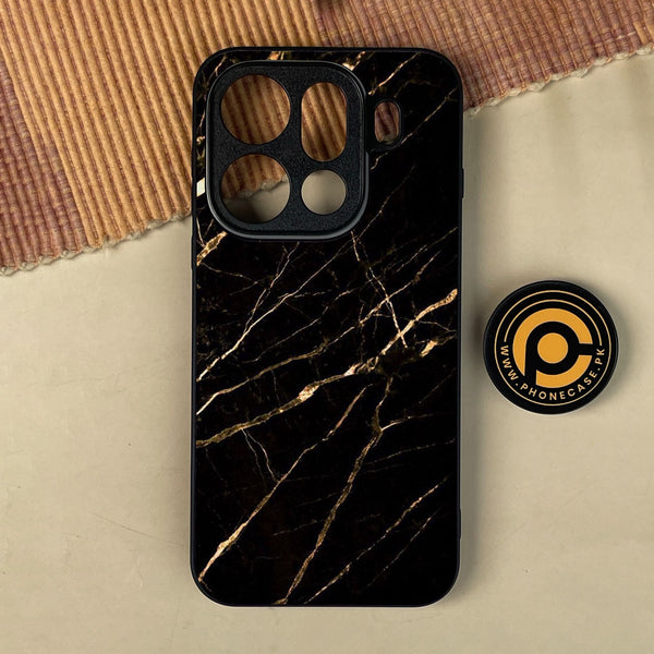 Oppo Find X9 Pro - Black Marble Design 7 - Premium Metal Printed Soft Bumper Shock Proof Case