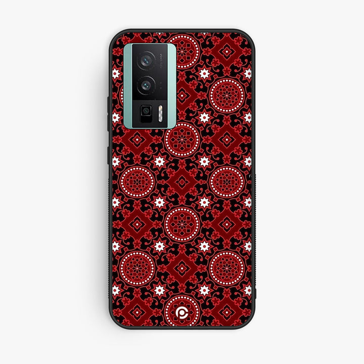 Redmi K60 Pro - Ajrak Design 6 - Premium Metal Printed Soft Bumper Shock Proof Case