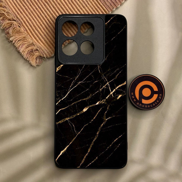 Motorola Moto G56 - Black Marble Design 7 - Premium Metal Printed Soft Bumper Shock Proof Case