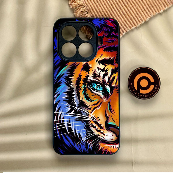 Xiaomi 15T Pro - Tiger Art - Premium Metal Printed Soft Bumper Shock Proof Case