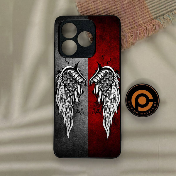 Honor X5c Plus - Angel Wings Design 2 - Premium Metal Printed Soft Bumper Shock Proof Case