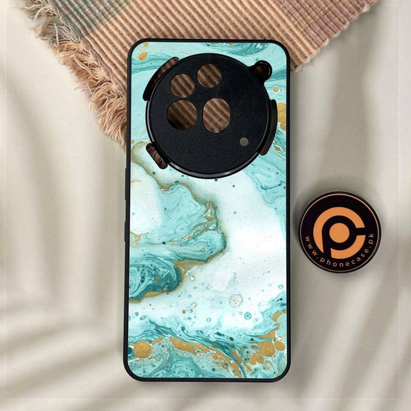 Nothing Phone 3a Pro - Aqua Blue Marble Design - Premium Metal Printed Soft Bumper Shock Proof Case