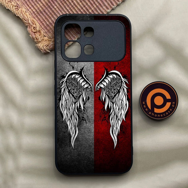 Infinix Note Edge - Angel Wings Design 2 - Premium Metal Printed Soft Bumper Shock Proof Case
