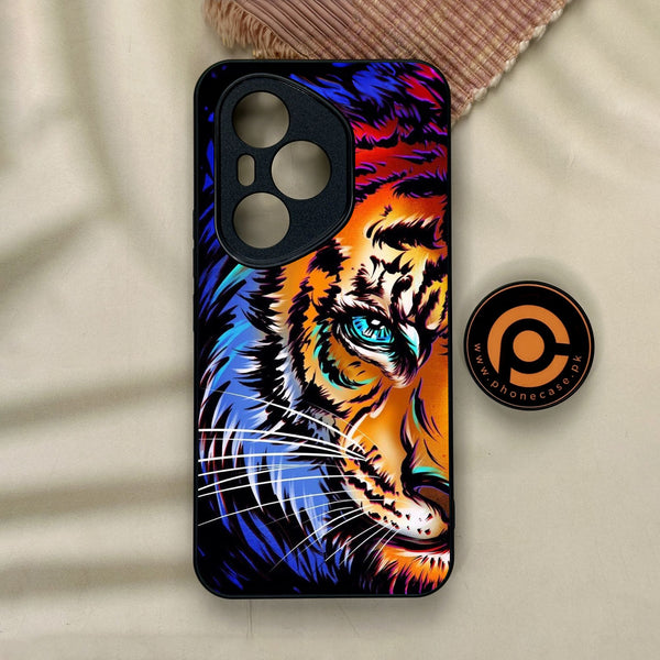 Honor 400 Pro - Tiger Art - Premium Metal Printed Soft Bumper Shock Proof Case