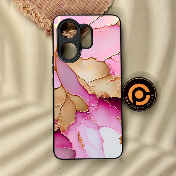 Vivo V60 - Pink Marble 2.0 Design 4 - Premium Metal Printed Soft Bumper Shock Proof Case