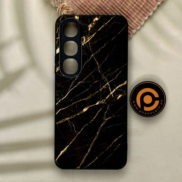 Vivo Y21d - Black Marble Design 7 - Premium Metal Printed Soft Bumper Shock Proof Case