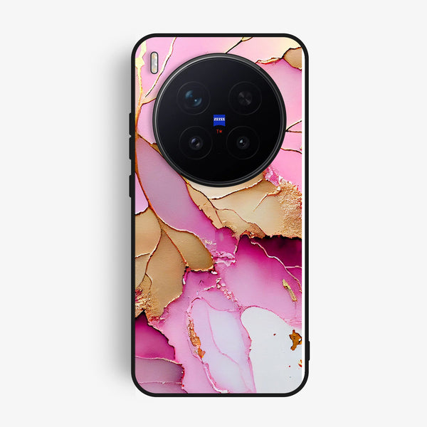 Vivo X300 Pro - Pink Marble 2.0 Design 4 - Premium Metal Printed Soft Bumper Shock Proof Case