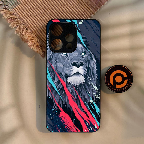Oppo Reno 15 5G - Abstract Animated Lion - Premium Metal Printed Soft Bumper Shock Proof Case