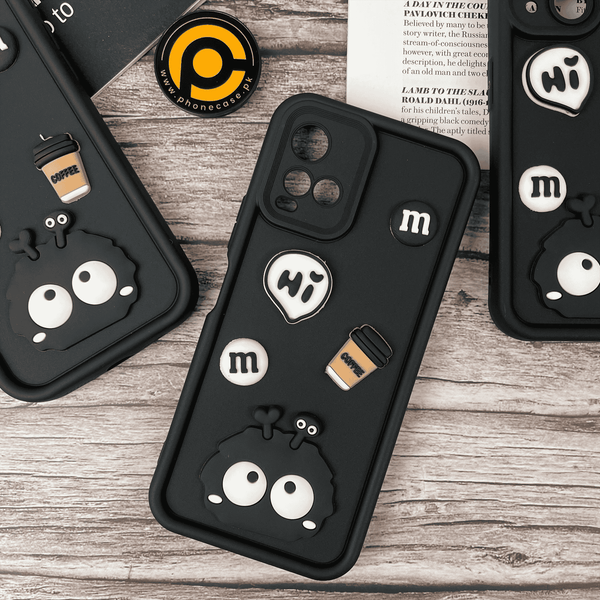 Vivo Y21 4G/ Y33s 4G /Y21s/Y21A/ Y21T/Y33T Cute 3D Briquette m&m icons Liquid silicon Case