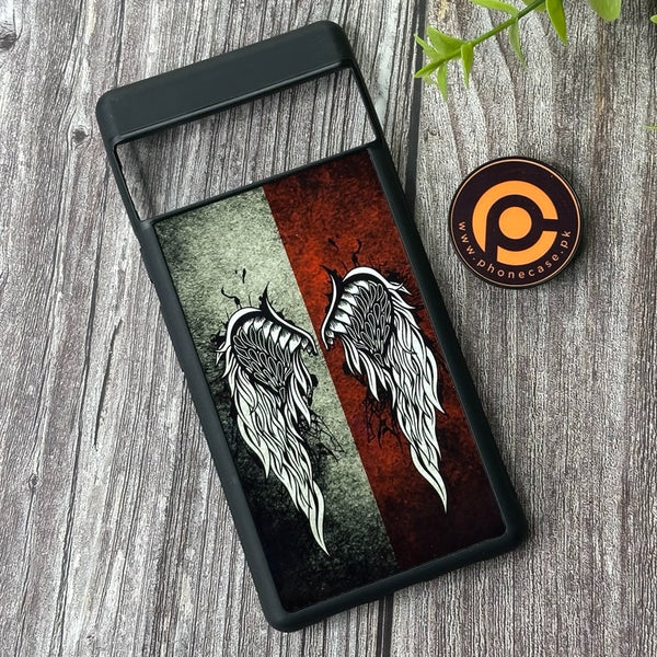 Google Pixel 6 Pro- Angel Wings Design 2 - Premium Metal Printed soft Bumper Shock Proof Case CS-42087