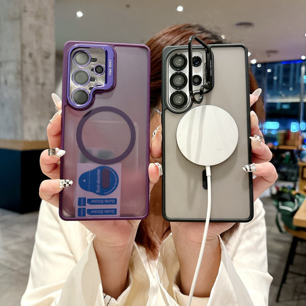 Galaxy S26 - Linex Matte Magnetic Lens Holder Case with Metal Lens Kit