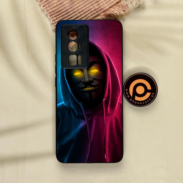 Xiaomi Redmi K60 Pro - Anonymous 2.0 Design 2 - Premium Metal Printed Soft Bumper Shock Proof Case