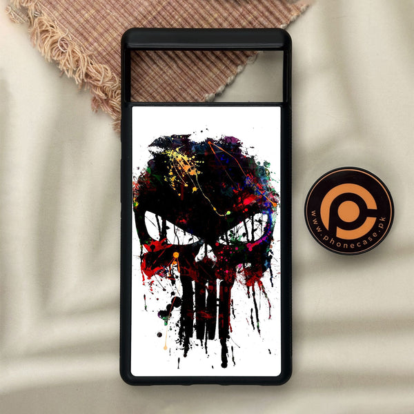 Google Pixel 6 - Punisher Skull Design - Premium Metal Printed Soft Bumper Shock Proof Case