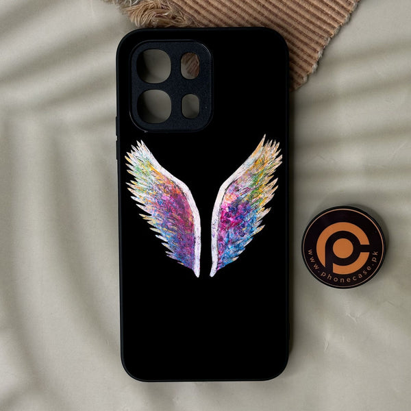 Oppo A6K - Angel Wings Design 3 - Premium Metal Printed Soft Bumper Shock Proof Case