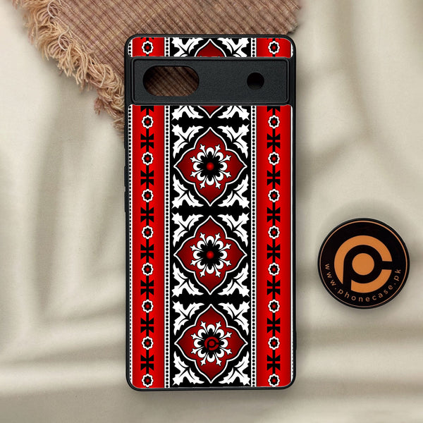 Google Pixel 6a - Ajrak 1 - Premium Metal Printed Soft Bumper Shock Proof Case