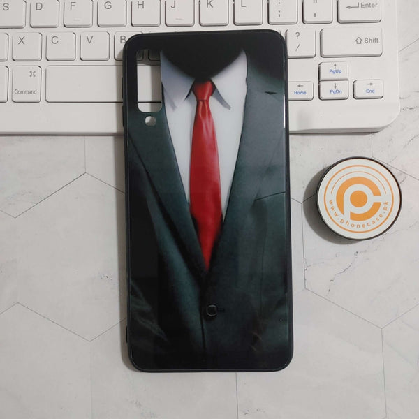 Galaxy A7 2018 - Man Suit Shirt Tie Soft- Premium Printed Metal soft Bumper shock Proof Case CS-25228