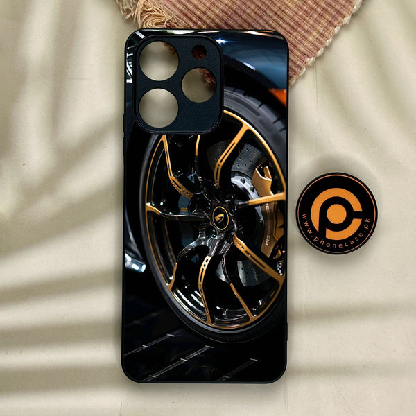 Realme Note 70 - Racing Car Red Blade Rim - Premium Metal Printed Soft Bumper Shock Proof Case