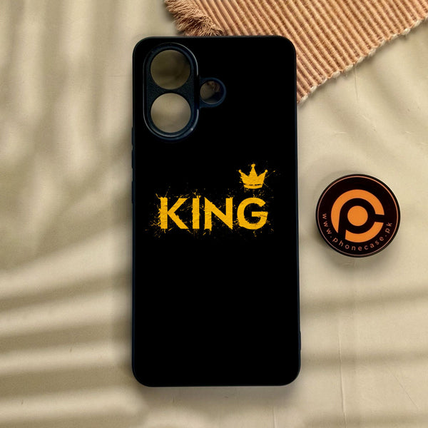 Vivo V60 Lite  - King Design 2 - Premium Metal Printed Soft Bumper Shock Proof Case