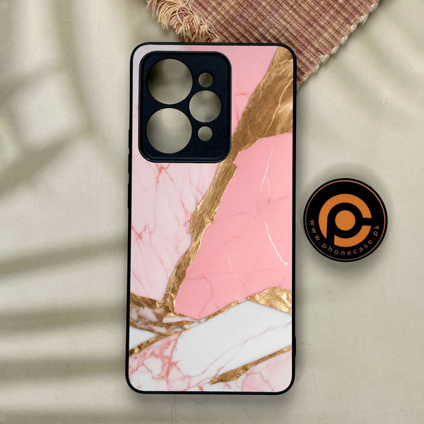 Realme 15 - Pink Marble 2.0 Design 2 - Premium Metal Printed Soft Bumper Shock Proof Case