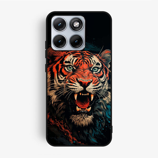 Motorola Edge 70 Fusion - Tiger 2.0 Design 3 - Premium Metal Printed Soft Bumper Shock Proof Case
